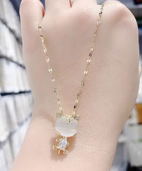 18K Gold Plated Tiger Shape Necklace - Image 2