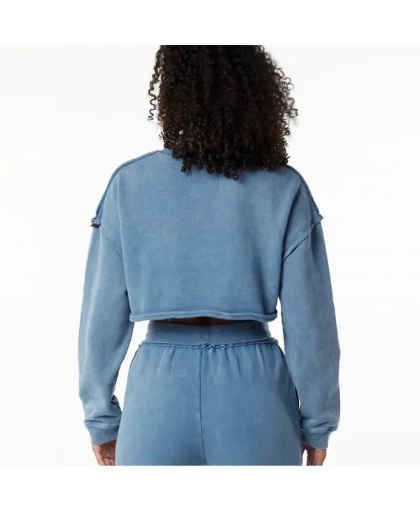 Alphalete Women's Terry Oversized Crop Pullover - Celestial Blue , Size Large - Image 2