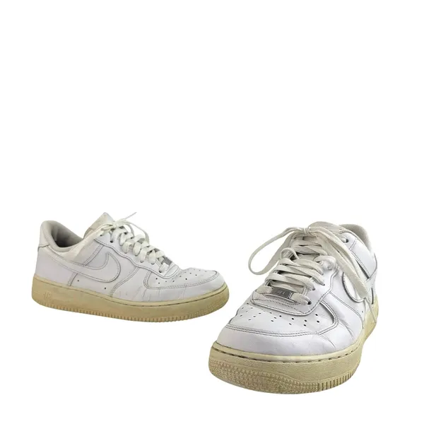 Nike Air Force 1 Men's White Low Top Lace Up Sneakers Athletic Running Shoes 9.5 - Image 5