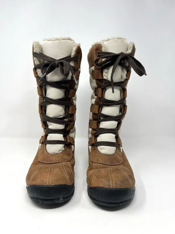 Timberland Mt. Hayes Tall Waterproof Winter Boots Brown Cream Leather Nylon 6 - Image 7
