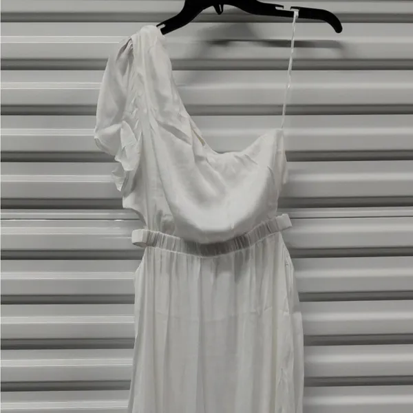 Prómesa Formal Evening Gown Dress Size Small White One Shoulder Wedding Party - Image 8