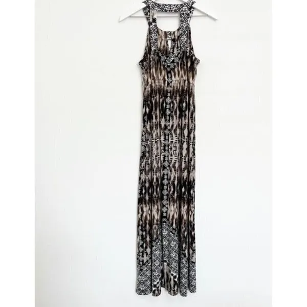Soma‎ Dress Size Small Multicolored Keyhole Halter Soft Jersey Boho Coastal Chic - Image 7