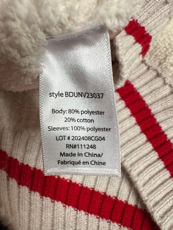 Barefoot Dreams Après Ski Cozy Pullover Sweater Cream Red Size 2 - Image 6