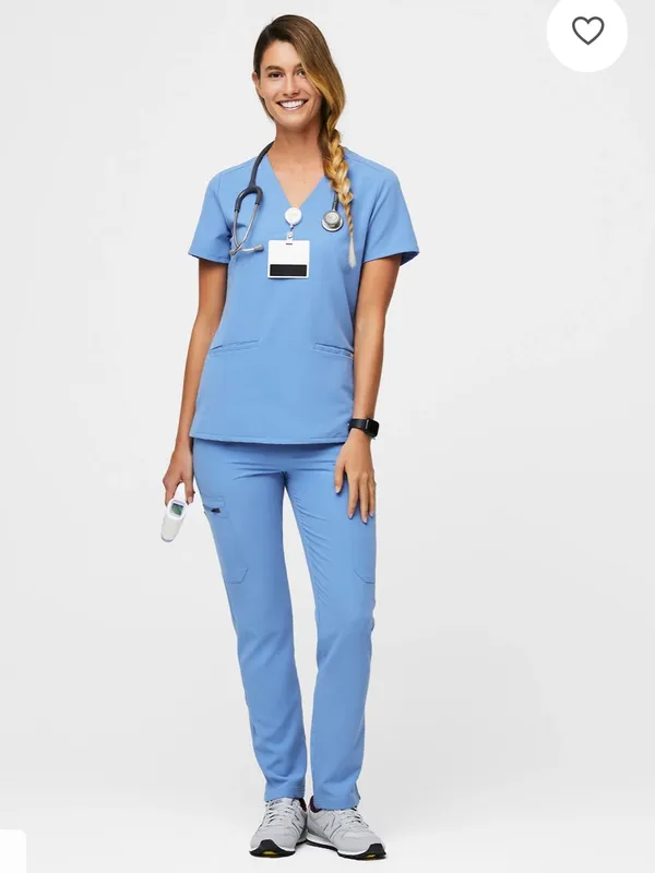 FIGS Catarina Ceil Blue Small Scrub top - Image 2