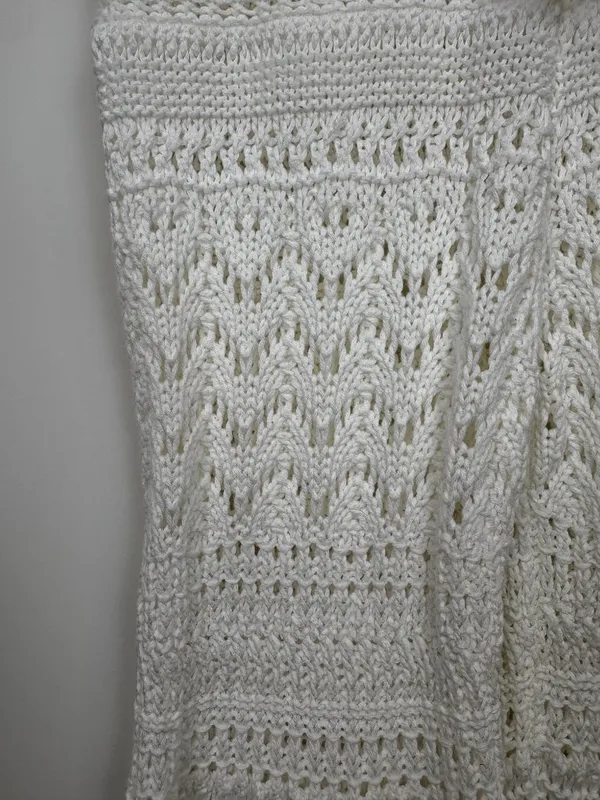 🌟 Love Shack Fancy 🌟 Fosta Crochet Cotton Flared Pull On Pant White Xs - Image 6