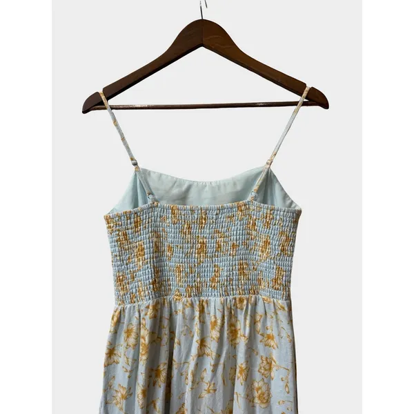 Christian Lacroix‎ Blue Floral Linen Blend Tiered Maxi Dress Small Cottagecore - Image 7