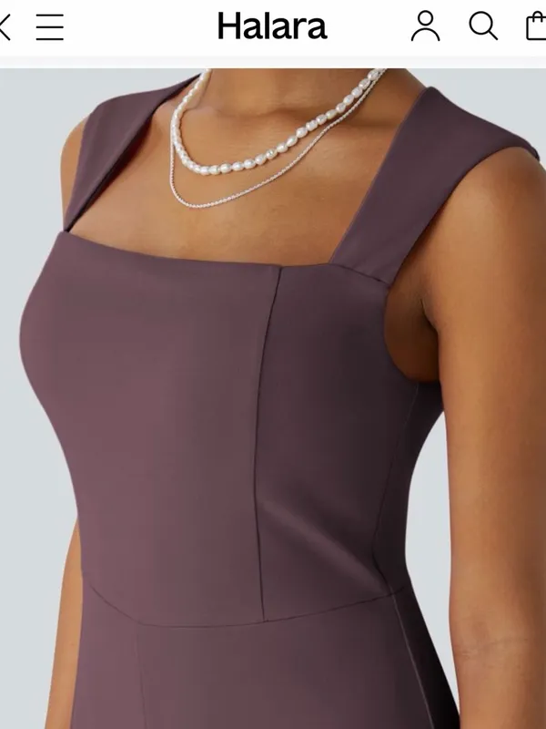 HALARA Plum Square-Neck Maxi Jumpsuit - Image 5