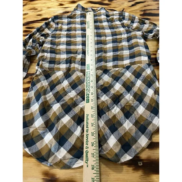 Lucky Brand Shirt Women Size Small Button‎ Up Plaid Back Buttons Preppy Modern - Image 13