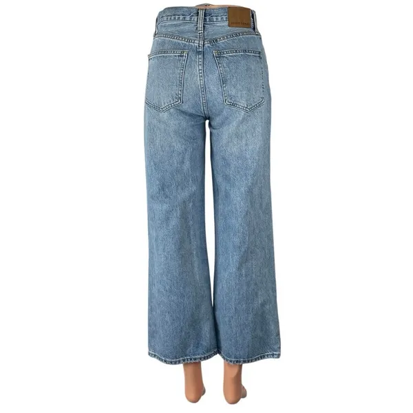 Aritzia Denim Forum Women's Blue High Rise Wide Leg Baggy Denim Jeans Size XS - Image 4