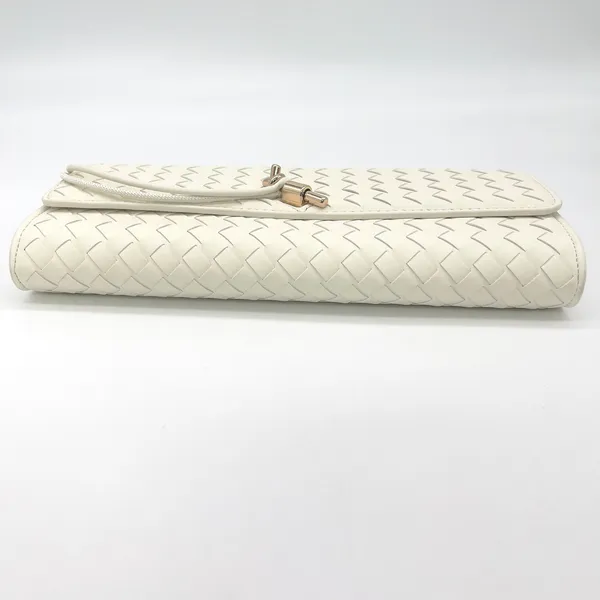 Few Moda East West Woven Clutch Bag Crossbody Cream Toggle Minimalist Chic Vegan - Image 9