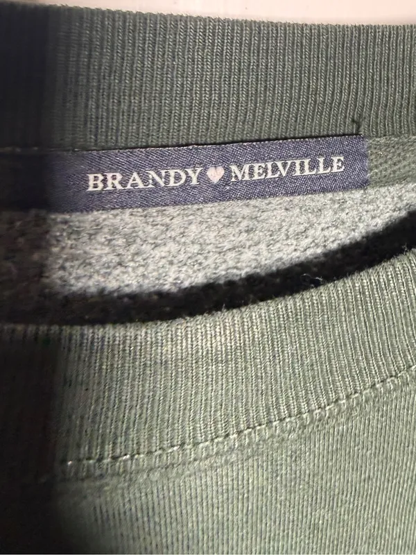 Brandy Melville Hawaii Embroidered Green Oversized Crewneck Sweatshirt XL - Image 4