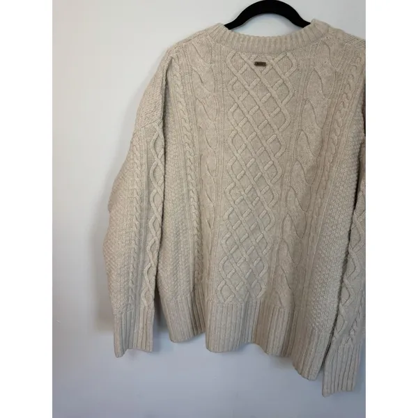 Barbour Daffodil Knit Pull Over wool Sweater Women's Sz 12 Oatmeal NWT - Image 5
