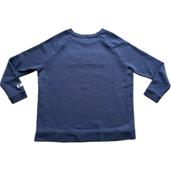 NIKE Logo Crewneck Terry Sweatshirt Embroidered XL Navy‎ Sweater Streetwear - Image 3