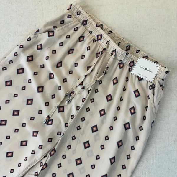 Love Wish Womens Large Wide Leg Tropical‎ Border Print Rayon Elastic Waist Pants - Image 12