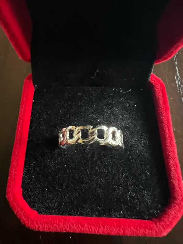 Gorgeous Stainless Steel Silver Adjustable Ring Size 7 - Image 2