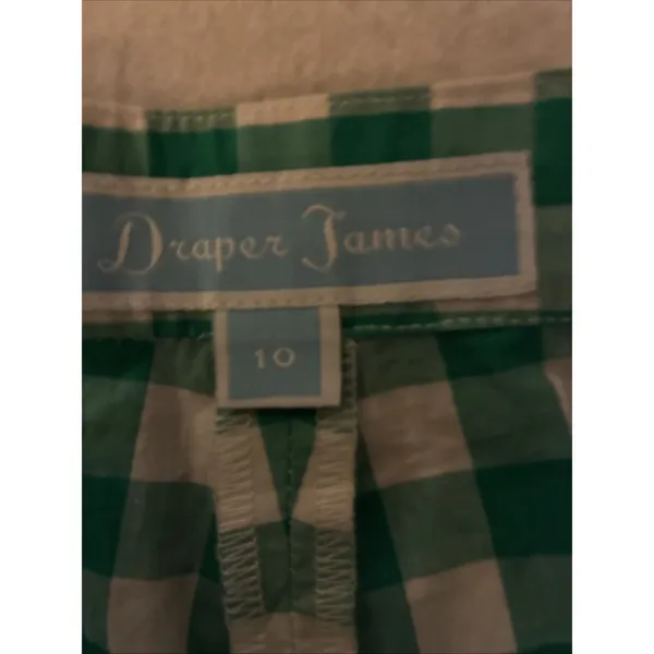 Draper James Women’s Green White Gingham Shorts Size 10 Cotton Casual - Image 3