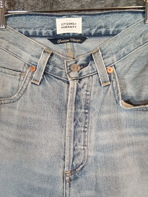 Citizens Of Humanity Premium Vintage Elle V Front Issa Wash Distressed Womens 23 - Image 2