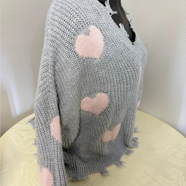 No Boundaries Juniors' Chewed Conversational Sweater - Image 8