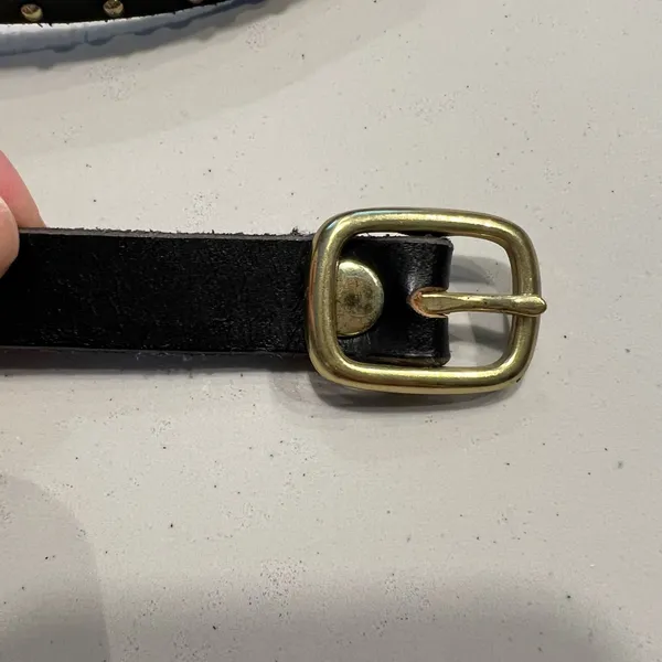 Gap Black Studded Belt with Gold Buckle - Image 2