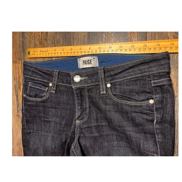 PAIGE Skyline Straight‎ Leg Dark Wash Low Rise Jeans Size 26 Party Stretch EUC - Image 7