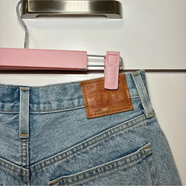 Levi's 501 Denim Shorts High Waisted Daisy Patchwork Shorts - Image 7