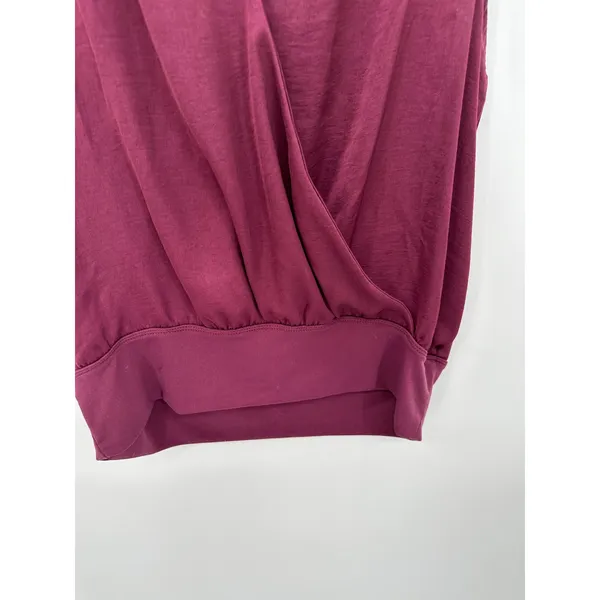 Banana Republic Factory Burgundy Surplice‎ V-Neck Tank Top Women's Size X-Small - Image 3