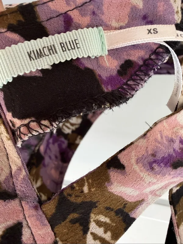 Kimchi Blue Purple Floral Babydoll Mini Dress xs - Image 8