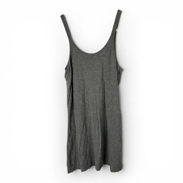 Alexander Wang Ribbed Knit Tank Top Scoop Neck Minimalist Designer Gray S - Image 2