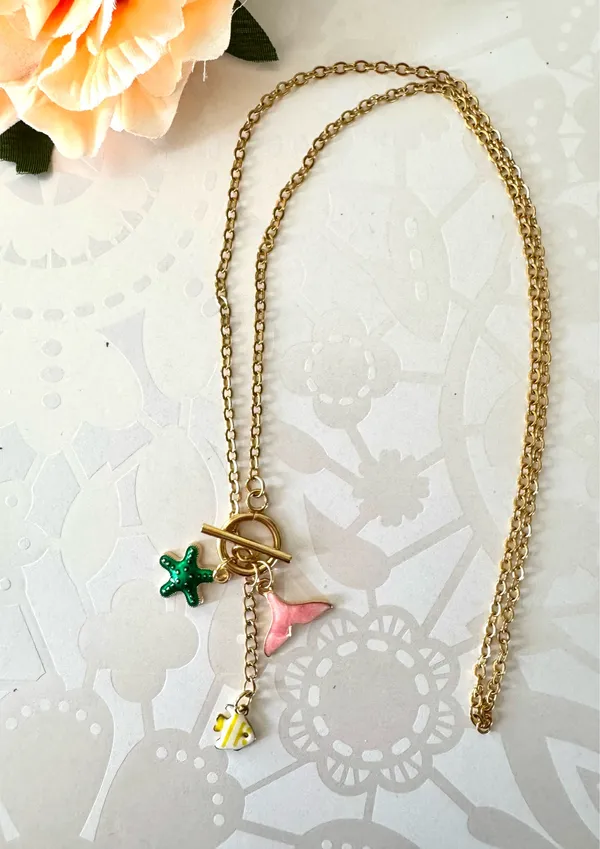 Mermaid Necklace (298)🧜‍♀️ Gold - Image 3