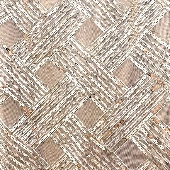 Eliza J Size 6 Rose Gold Sequin Mesh Lattice Sheath Cocktail Mini Dress Cocktail - Image 11