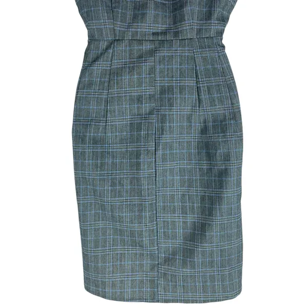 Show me Your Mumu Gray Arlette Plaid Mini Dress Button Front Size M - Image 9