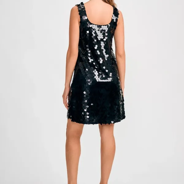Isaac Mizrahi Black Sequin Mini Dress - Image 3