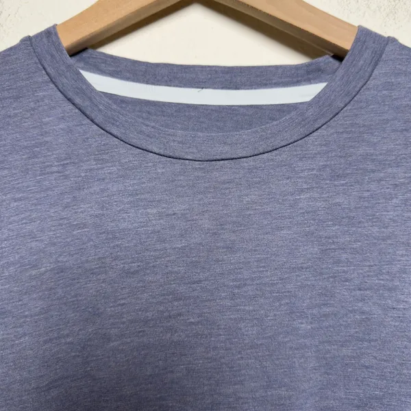 Lululemon Women Top 12 Blue Long Sleeve Crew Neck Heathered Activewear Shirt - Image 5