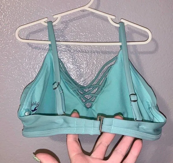 Hollister Swim Be the Sunshine Light Blue Large Bikini Swim Suit Top - Image 4