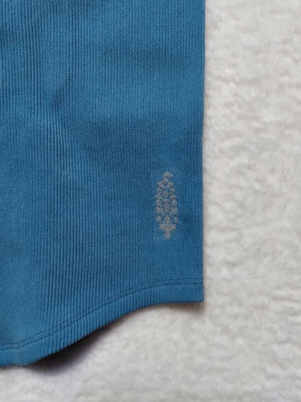 NWT Free People FP Movement All Clear V Neck Razorback Cami Tank in Blue M/L - Image 3