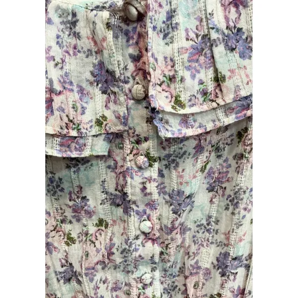 Love Shack Fancy Shanely Mini Dress Positano Blue Floral Smocked‎ Cotton S - Image 6