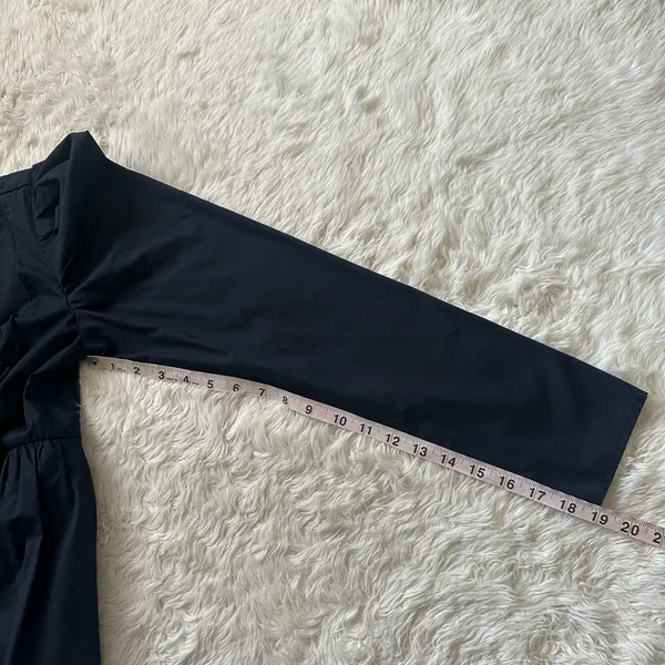 Abercrombie & Fitch Dress Long Sleeve Poplin Babydoll Mini Black Tall Sz MT - Image 13