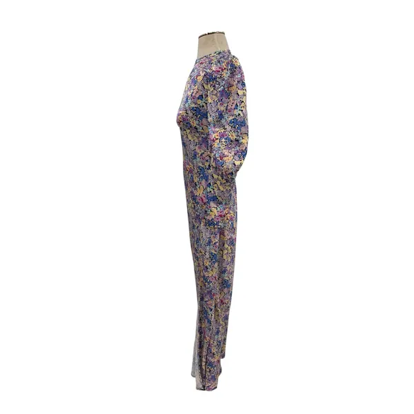 Elliatt Mackenzie Floral Puff Sleeve Cutout Back Maxi Dress Multi NWT Size Small - Image 6