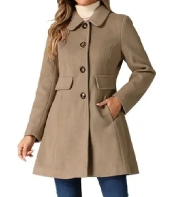 Kenneth Cole Wool Trench Coat in Camel Brown Size 4 Tan Vintage 90s - Image 9