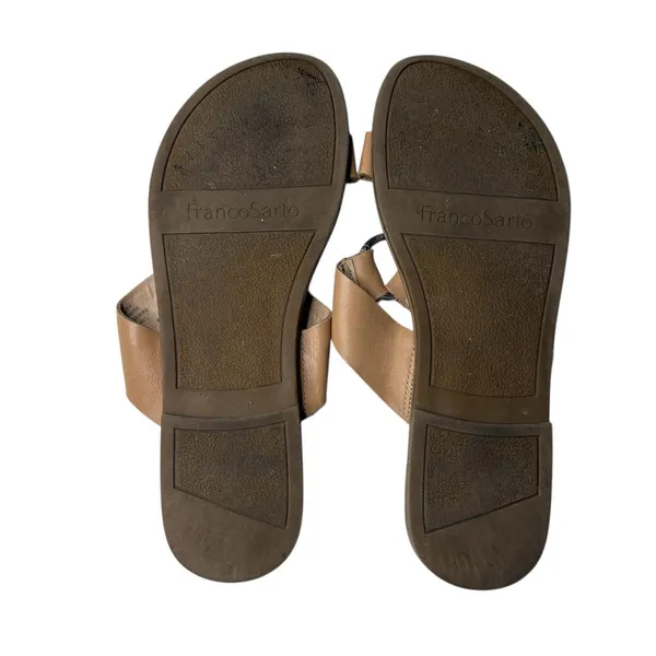 Franco Sarto Leather H-Style Slide Sandals Cognac Tan Women’s Size 9 - Image 5