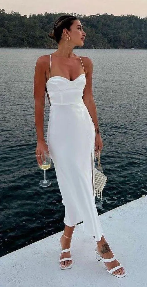 ZARA dress wedding midi bridal corset open back satin shower party coctail - Image 7