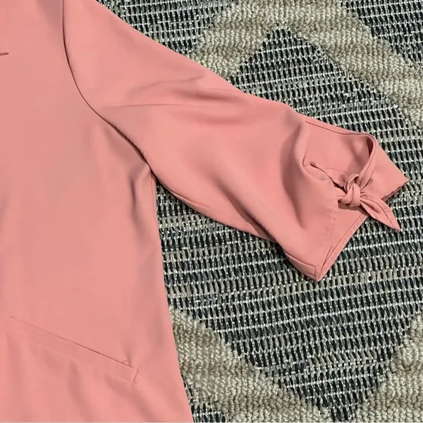 GNW Pink Open Front Knot Cuff 3/4 Sleeve Office Blazer - Image 9
