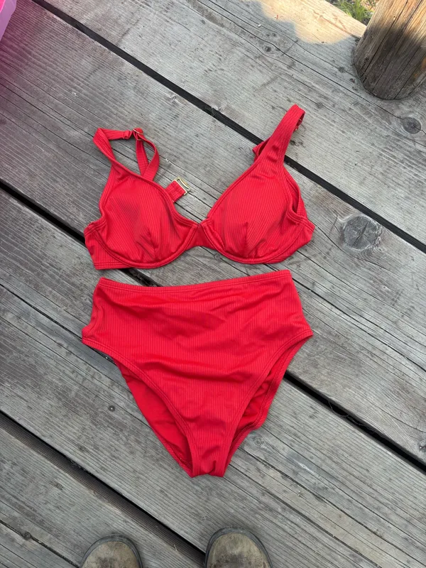 Red Target High-Waisted Bikini - Image 2