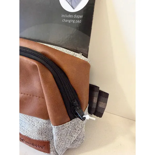 Monbebe 3-in-1 Everyday Belt Bag with Baby Changing Pad Grey Brown D101523C - Image 3