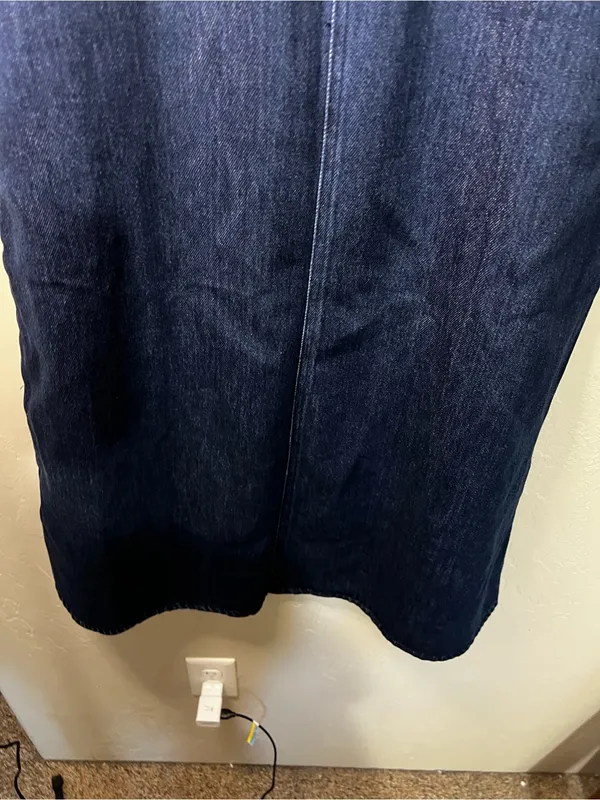 Zara Dark Wash Denim Maxi Skirt High Rise Minimalist 90s Y2K - Image 3