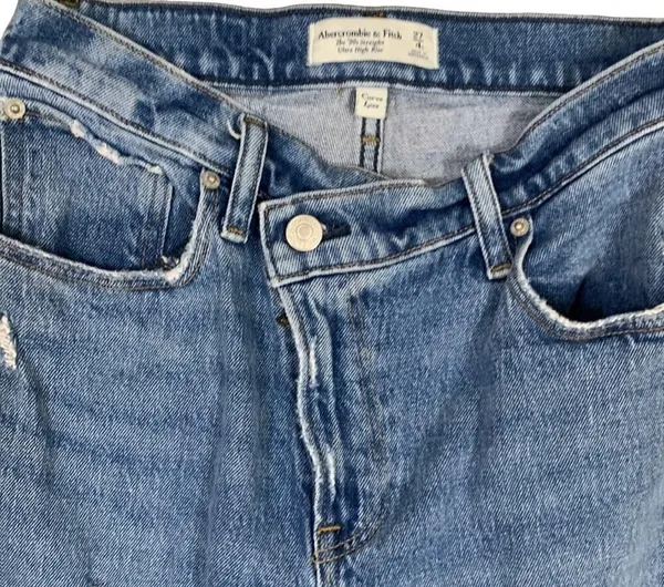American Eagle Abercrombie & Fitch Curve Love The 90s Straight Ultra High Rise Jeans - Image 2