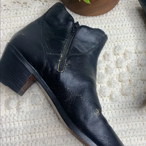 THE WILD PAIR VINTAGE Women's Western Cowgirl Leather Heeled Boots Black 9.5 W - Image 12