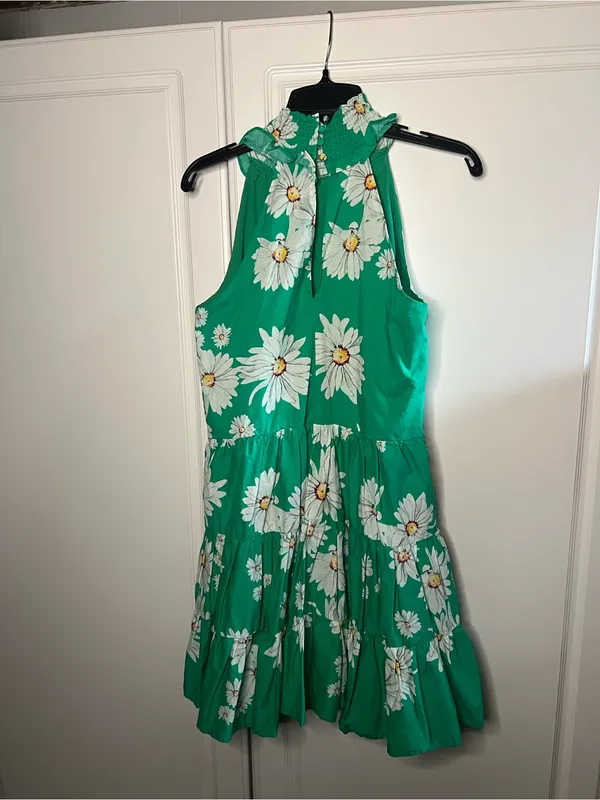 Alexia Admor Molly Green Daisy Floral Halter Tiered Mini Dress - Image 11
