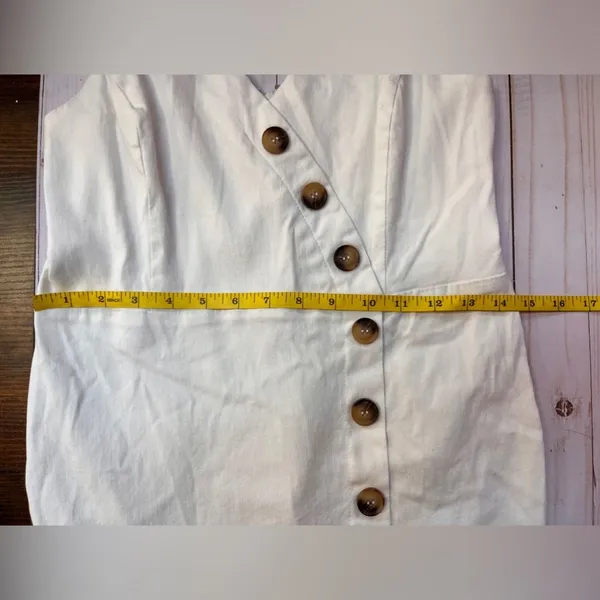 White Button Accent Dress - Image 6