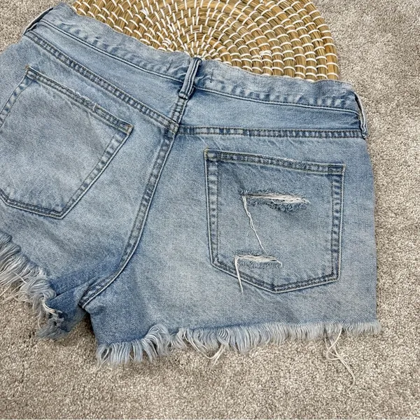 Free People We The Free Jean Mini Short Distressed Cut Off Button Fly Size 30 - Image 7